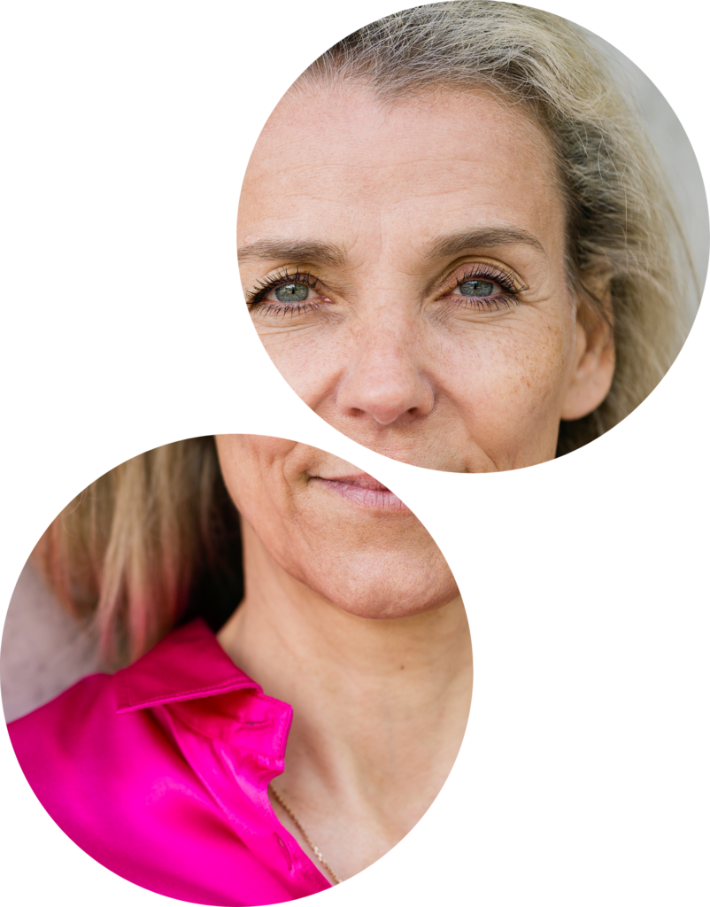 Pink frontal hinter Lochmuster